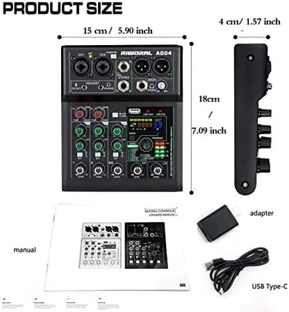 4 Channel Audio Mixer With Effects 88 Dsp Mixer Mixing Board Usb Interface - Image 3