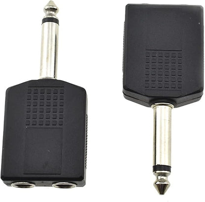 HAHIYO 6.35 M-2x6.35 F-TS Stereo Plug Interconnect Audio One Male 6.35mm and by HAHIYO