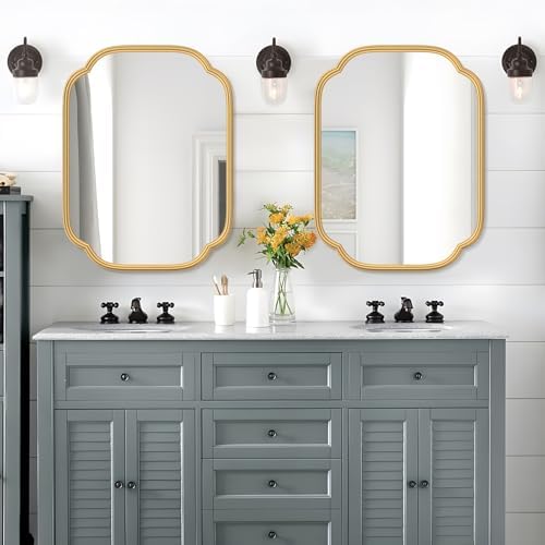 ferytange gold mirrors for bathroom, 18" x 24" shown in use