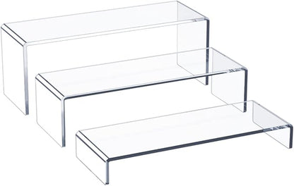 HIIMIEI Acrylic Display Riser, 3 Step 12" Large Acrylic Risers, Thickened to by HIIMIEI