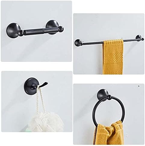 8 piece bathroom accessory set(adjustable towel bar, towel, close-up detail