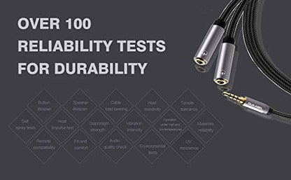 DUKABEL Long Headphone Splitter Shielded 4-Pole TRRS 3.5 Y Splitter Cable 2-Way - Image 6