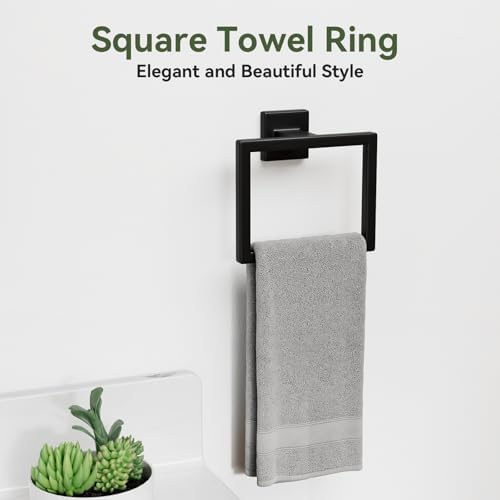 15-pieces matte black bathroom accessories, 24 inch bathroom, side view
