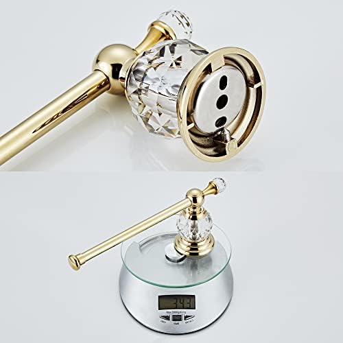 crystal bathroom hardware set,adjustable towel rack, toilet roll, front angle view