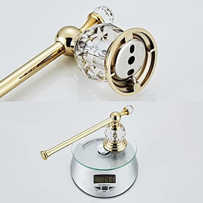 crystal bathroom hardware set,adjustable towel rack, toilet roll, front angle view