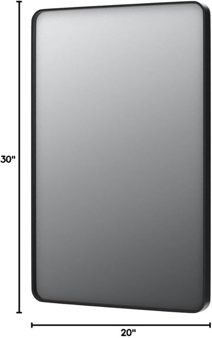 LOAAO 20X30 Inch Black Metal Framed Bathroom Mirror - Image 8