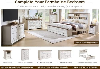 farmhouse nightstand with charging station 18"wood end table, package contents