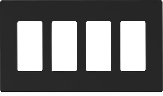 ELEGRP 4-Gang Screwless Decorative Wall Plates, Mid-Size Unbreakable by ELEGRP%7CELEGROUP