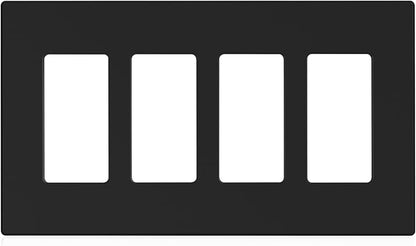 ELEGRP 4-Gang Screwless Decorative Wall Plates, Mid-Size Unbreakable by ELEGRP%7CELEGROUP