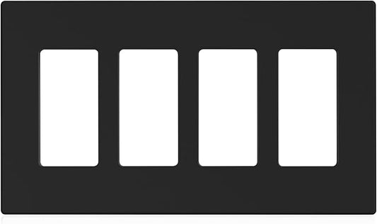 ELEGRP 4-Gang Screwless Decorative Wall Plates, Mid-Size Unbreakable by ELEGRP%7CELEGROUP