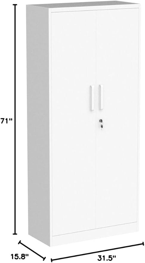White Metal Storage Cabinet - Image 3