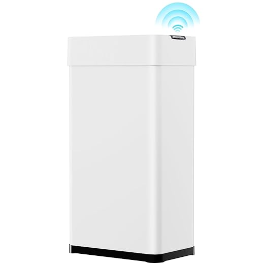 Arlopu 21.1 Gal Automatic Trash Can, 80L Stainless Steel Motion Sensor Garbage - Image 2