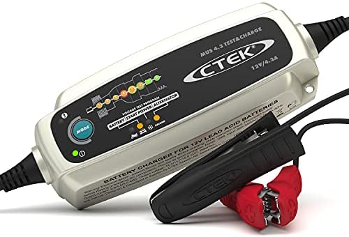 CTEK 4.3 Test & Charge, 12 Volt Fully Automatic Charger with Unique Batte...