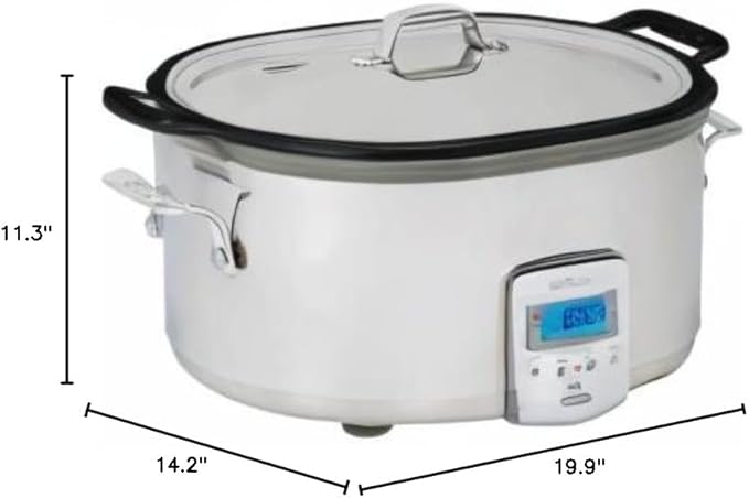 All-Clad Stainless Steel Electric Slow Cooker 7-Quart, Programmable LCD Timer - Image 5