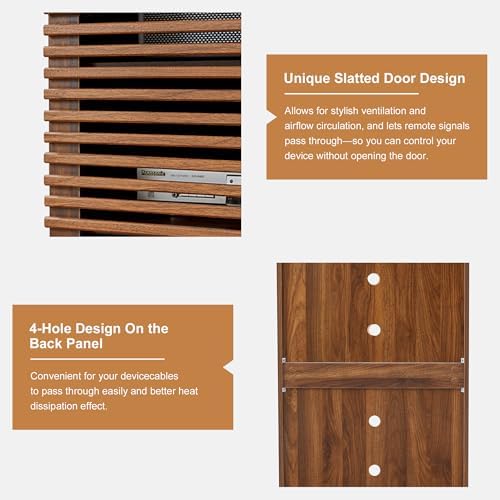 levnary 5-tier av media cabinet with grille door, package contents