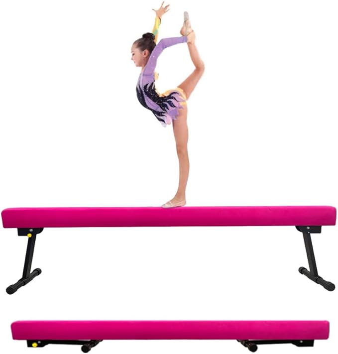 Adjustable&Foldable Gymnastics Balance Beam, 6FT/8ft High-Low Level Floor by GBVUGY