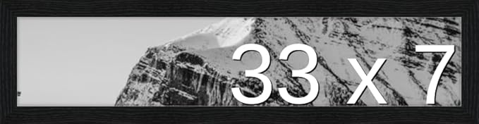 Frame It Easy 33 x 7 Black Grain Wood Frame by FrameItEasy