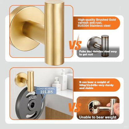 5 pieces bathroom hardware accessories set brushed gold, package contents