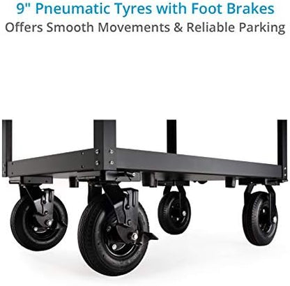 proaim bowado 36" 3-tier video camera cart, 200kg/440lb showing dimensions