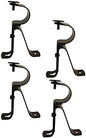 Curtain Rod Bracket for 1-Inch Diameter rods - (Set of 4 (2 Pairs, Black) (Can Also be Known as Curtain Rod Hangers, Drape Rod Hooks for wall, Curtain rods Brackets, Curtain Rod Holders)