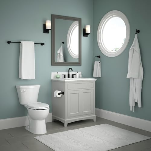 delta 4-piece matte black bathroom set towel rack, close-up detail