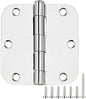 6 Pack Round Door Hinges 3-1/2" x 3.5 inch, 5/8 Radius, Polished Chrome 3 ½ by TDCHINGES