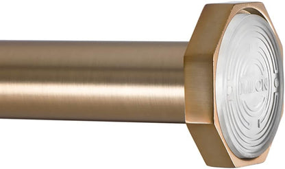 Ivilon Tension Curtain Rod - Hexagonal Spring Tension Rod for Windows or Shower, 54 to 90 Inch, Warm Gold