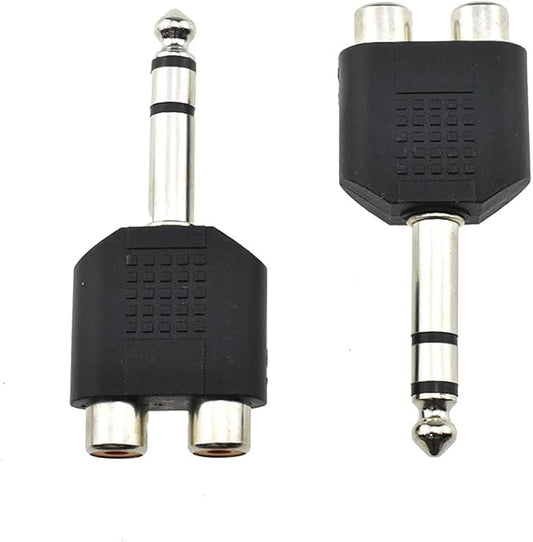 HAHIYO 3 M-2x6.35 RCA F-TRS Stereo Plug Interconnect Audio One Male 6.35mm and by HAHIYO