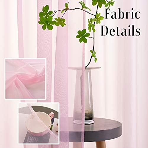 Christmas Baby Pink Sheer Pink Voile Curtains Short Translucent Solid Color 45 Inch Length Rod Pocket Baby Pink Sheers 45 Inches Long For Small Windows Bedroom Living Room Kitchen 2 Panels 52x45