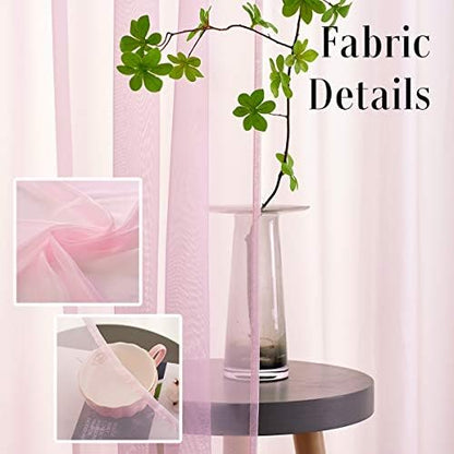 Christmas Baby Pink Sheer Pink Voile Curtains Short Translucent Solid Color 45 Inch Length Rod Pocket Baby Pink Sheers 45 Inches Long For Small Windows Bedroom Living Room Kitchen 2 Panels 52x45