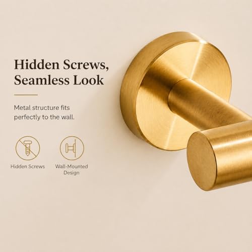 brushed gold bathroom hardware set 5 piece with, close-up detail