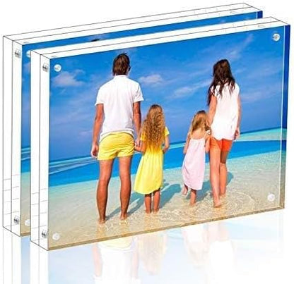 Meetu Acrylic Picture Frame 6x8 Tabletop Photo Frame Magnetic Double Sided - Image 2