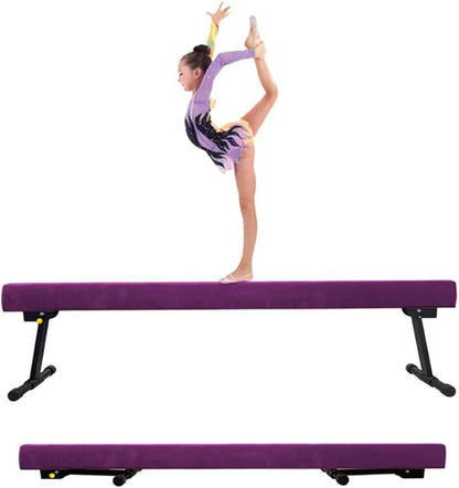 Adjustable&Foldable Gymnastics Balance Beam, 6FT/8ft High-Low Level Floor by GBVUGY