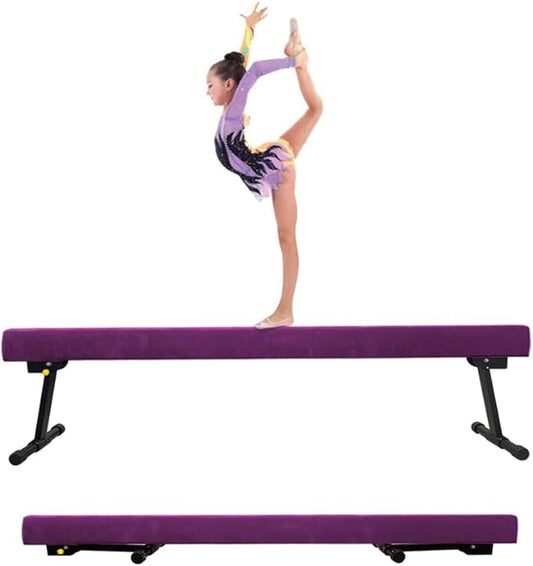 Adjustable&Foldable Gymnastics Balance Beam, 6FT/8ft High-Low Level Floor by GBVUGY