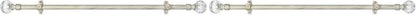 Decorative Window Curtain Rods with Finials, 28 to 48 Inches, 0.75 Diameter - Metallo (Ilana) - Lightweight & Easy to Install, Adjusts Telescopically to Fit Any Window by Achim Home Decor (Pack of 2)