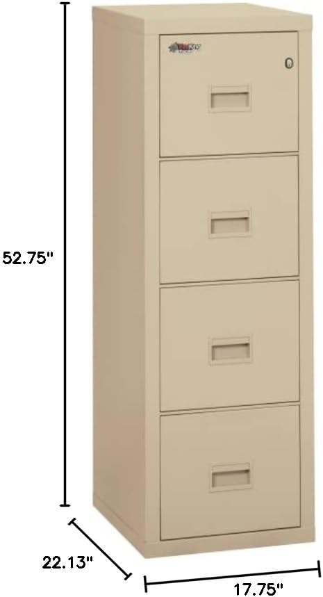 FireKing Turtle Vertical 4 Drawer Legal and Letter Fire Safe File Cabinet - Image 2