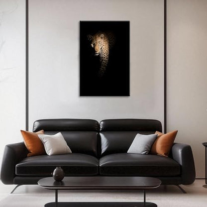 SEVEN WALL ARTS Leopard Wall Art Wildlife Portrait Photography Close-Up Animal Print Framed Artwork for Living Room, Bedroom, or Office Decor, 24"x36"
