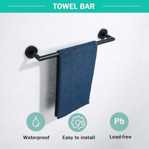 matte black bathroom hardware accessories set 4 pieces,18 showing dimensions