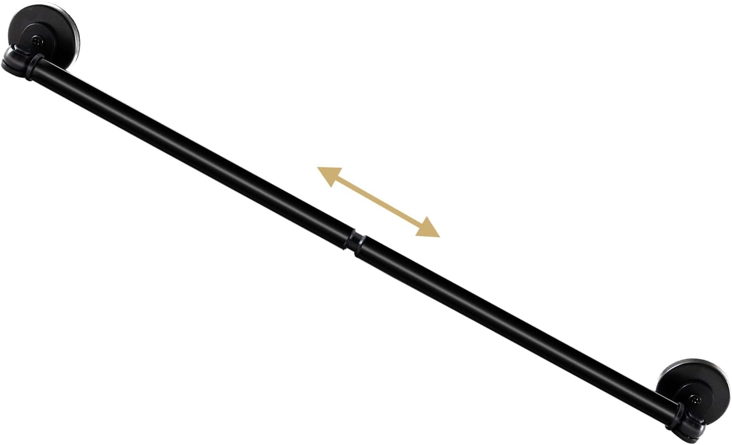 H.VERSAILTEX 1 PACK Magnetic Curtain Rods for Metal Doors 16" to 28", 1/2 Inch Diameter Adjustable French Door Curtain Rod for Classroom Whiteboard Magnetic Cafe Rod Towel Bar Holder, Black