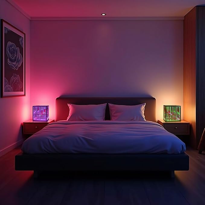 Heepulor Infinity Hyper Cube LED Table Lamp, Color-Changing Music-Sync - Image 5