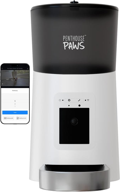 Penthouse Paws Smart HD Automatic Pet Feeder, 6L Dry Food Capacity, 1080p Camera - Image 2