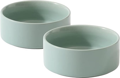 Ceramic 5.1inch Set of 2 Dog and Cat Bowls by Havniva
