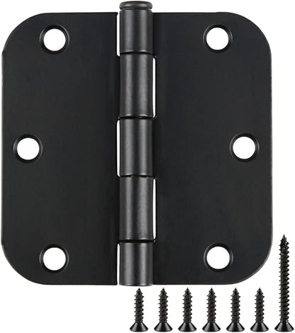 Rounded Door Hinges 3-1/2" x 3.5 inch, 5/8 Radius, Matte Black 3 ½ Inch 42 Pack by TDCHINGES