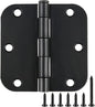 TDCHINGES 30 Pack Rounded Matte Black Door Hinges 3.5 Inch 5/8" Radius Interior by TDCHINGES