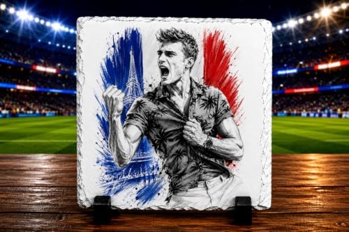 Personalized Soccer Sketch Rock Slate Plaque – Custom Photo to Sketch Soccer Gifts Custom Kids Adult Soccer Ball Gifts for Boys Men Women Birthday Gift Football Square Stone Frame
