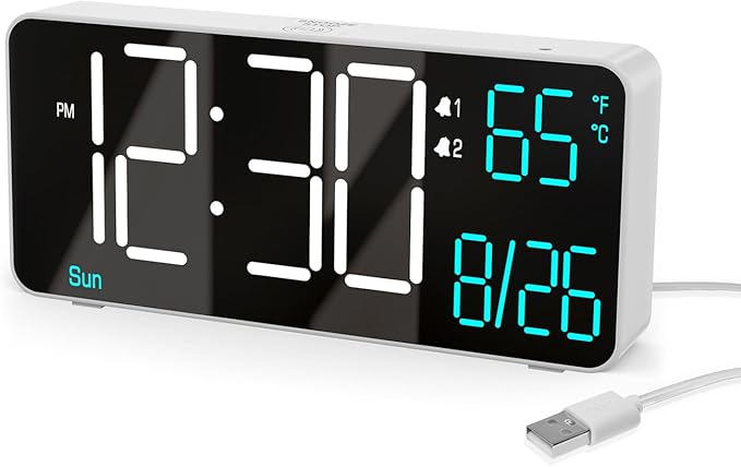 KOSUMOSU Digital Alarm Clock for Bedroom, 6.7in Small Digital Clock, Auto by KOSUMOSUTECHNOLOGY