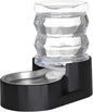 RIZZARI Dog Food Water Dispenser: 4L Large Black Stainless Steel Feeder by RIZZARI