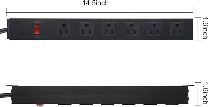 4Pack Metal Wall Mount Power Strip, Mountable Power Outlet - Image 2