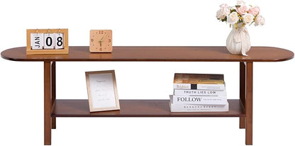 HollyHOME Bamboo TV Stand with Storage - Image 9