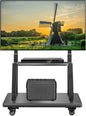 Hellsehen Mobile TV Cart, Rolling TVs Cart on Wheels Height Adjustable by Hellsehen